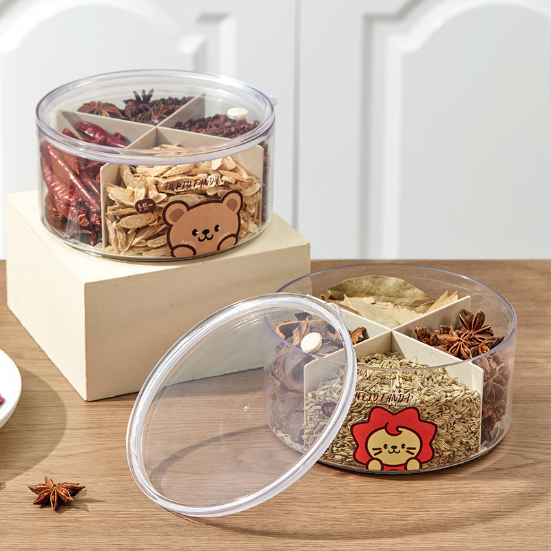 A08526-X - Taper/Contenedor para Alimentos Transparente con 4 Divisiones - Helid Fanda - 1000Ml