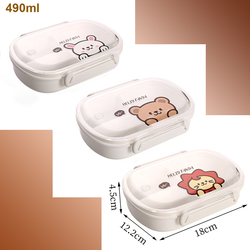 A08757-490 - Tapers/Lunch Box con Divisiones Medium Helid Fanda - 490Ml