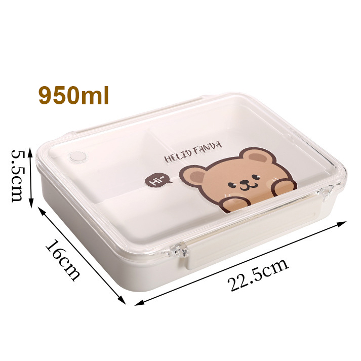 A08757-950 - Tapers/Lunch Box con Divisiones Large Helid Fanda - 950Ml