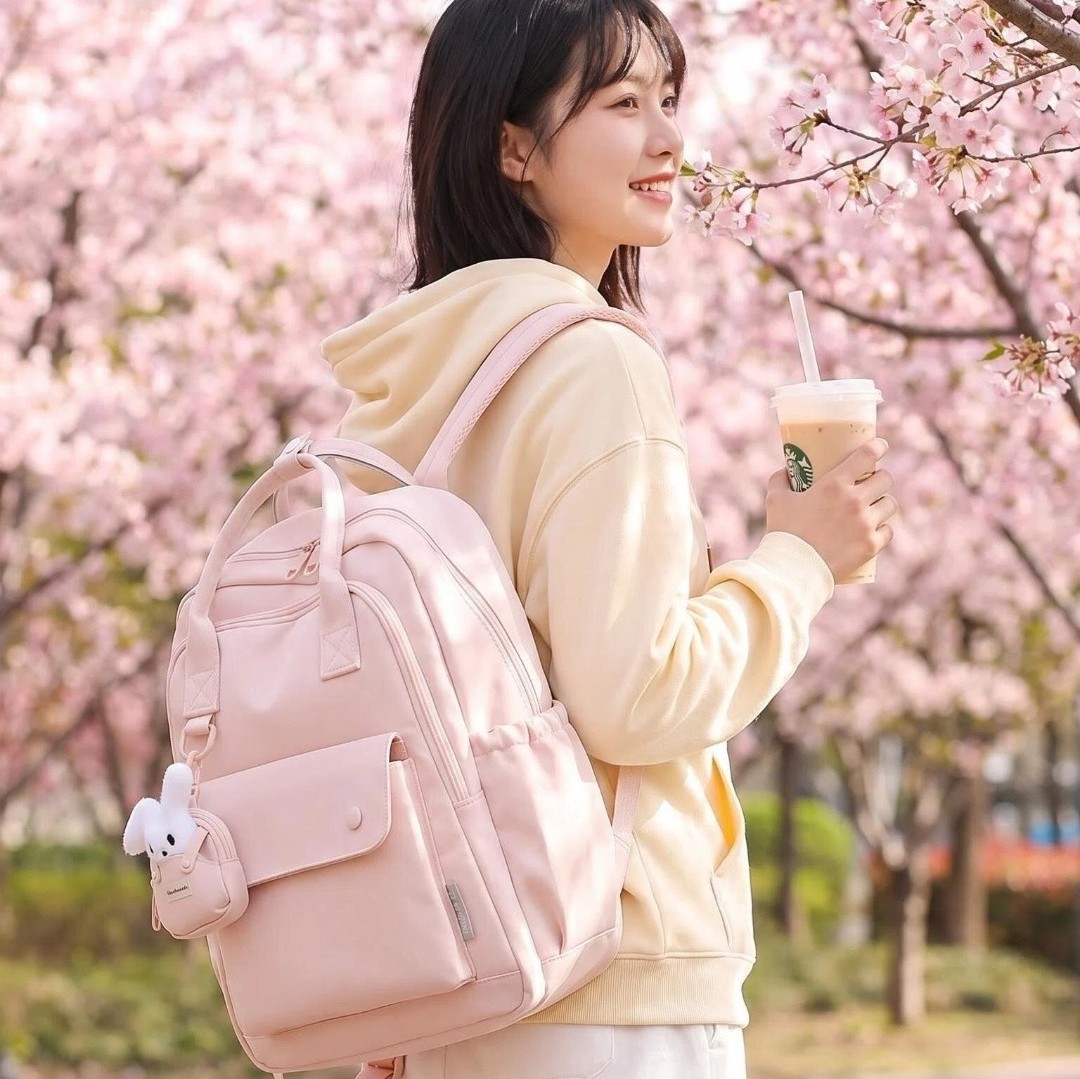 BAG-ZT10 - Mochila Diseño Elegante + Muñeco de Conejo - 45*30 cm