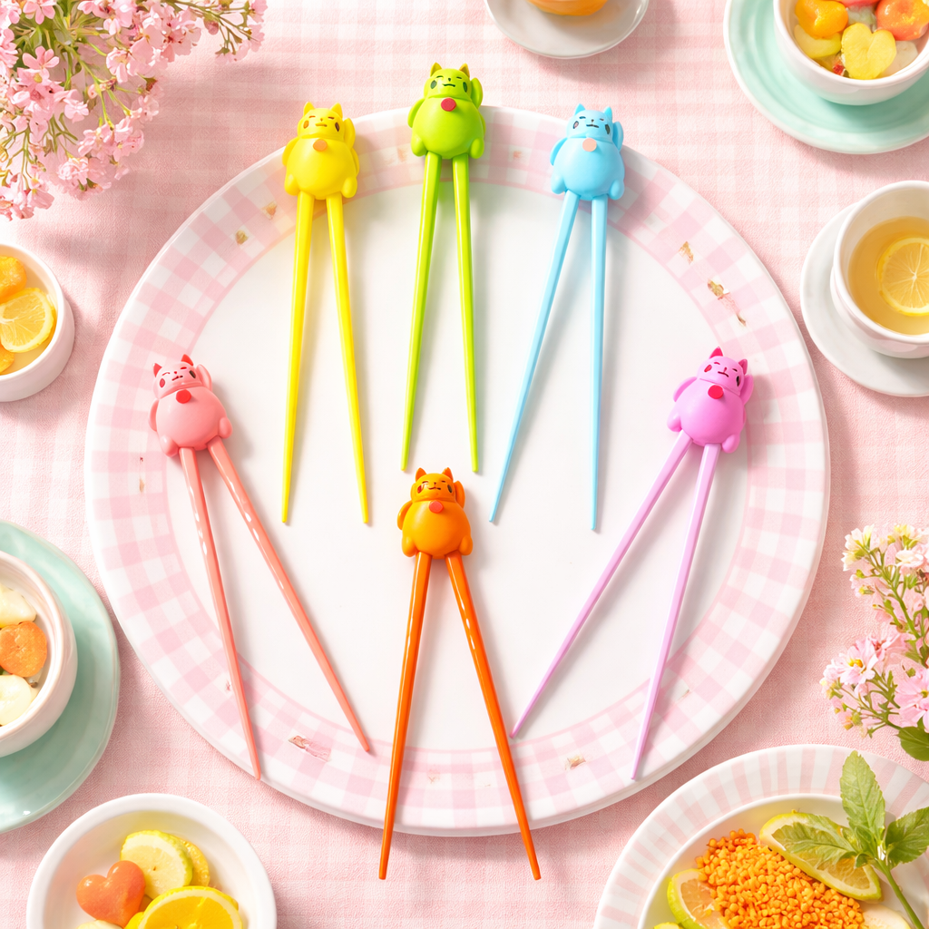 CPK22106-GAT - Palitos de Aprendizaje Diseño Gatito Gordito (ROJO-VERDE)