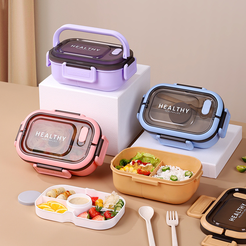 HXD8809 - Tapers Lunch Box Rectangular Desmontable con Divisiones + Cubiertos - 1200Ml