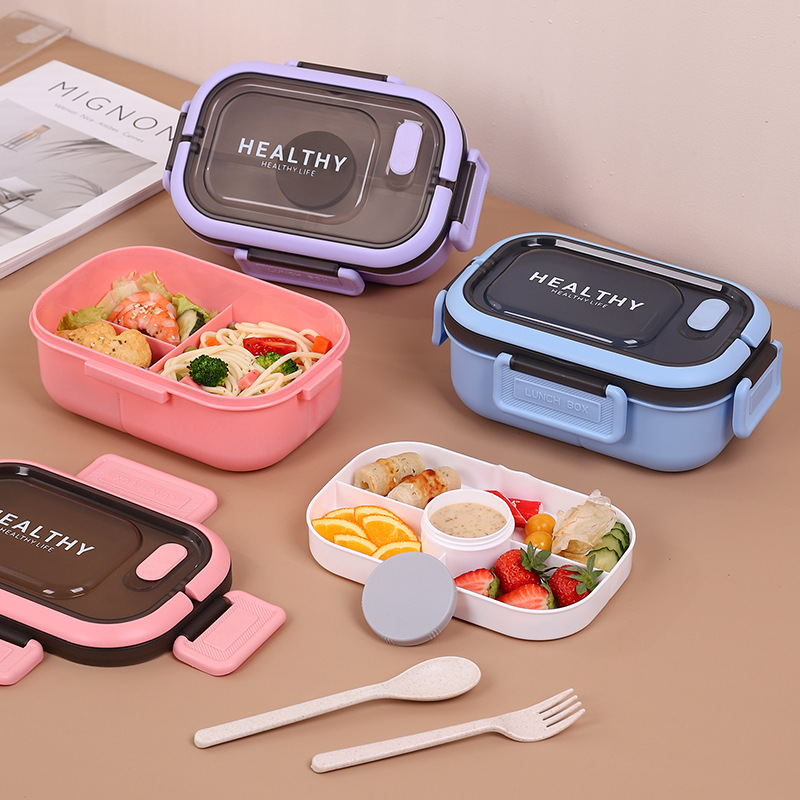 HXD8809 - Tapers Lunch Box Rectangular Desmontable con Divisiones + Cubiertos - 1200Ml
